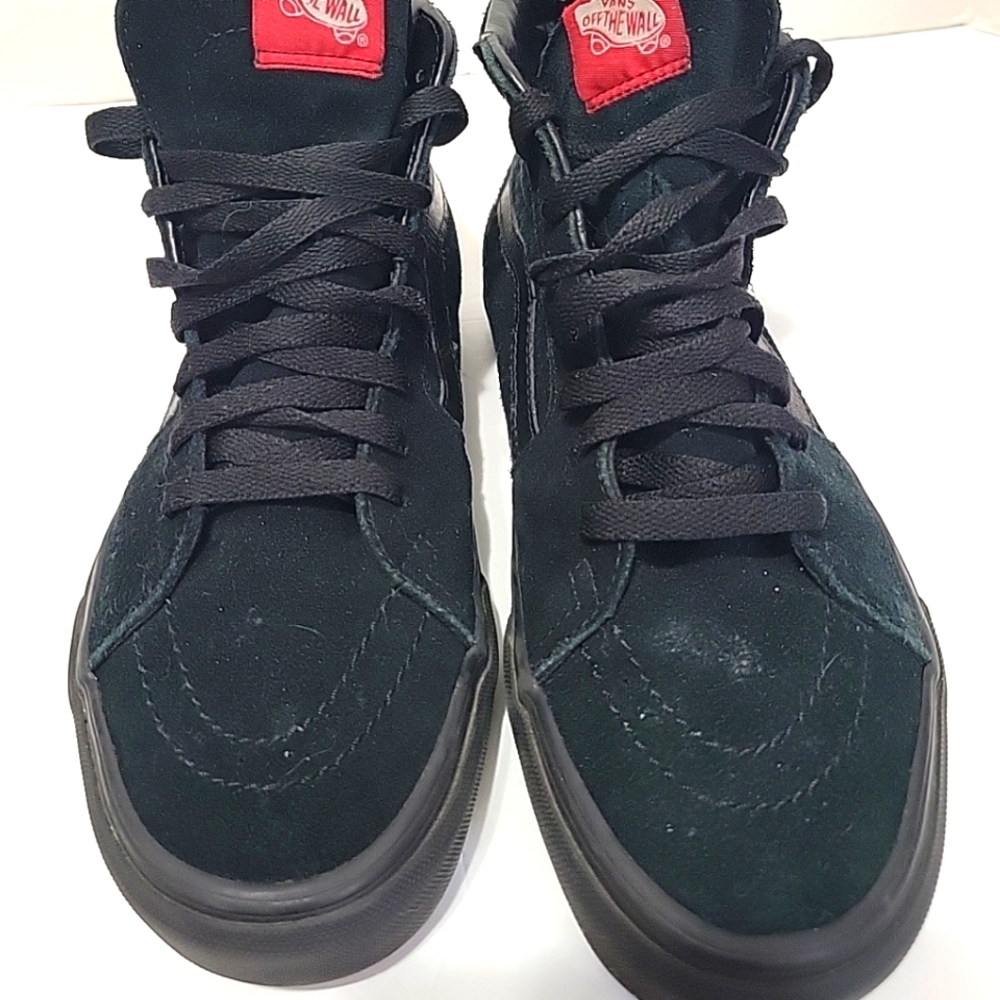 Vans Sk8 Hi Black Suede Sz 9(W)/7.5(M). Good Condition